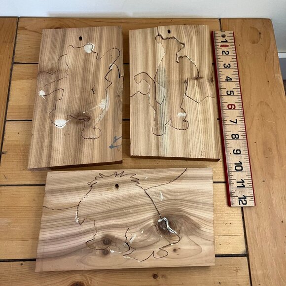 Hand Crafted Winnie the Pooh Eeyore Tigger Wood Puzzle Wall Plaques Set of 3 - Picture 3 of 3